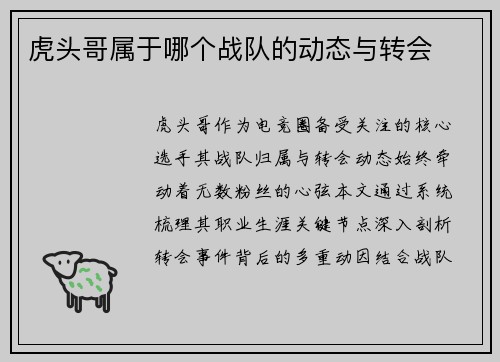 虎头哥属于哪个战队的动态与转会